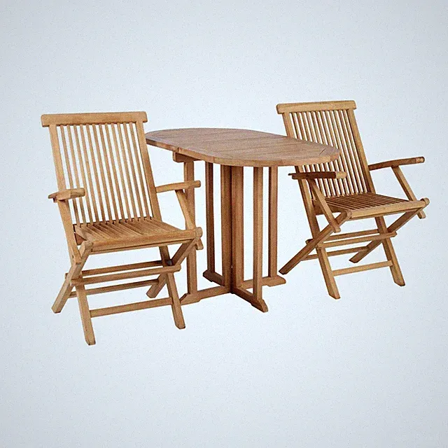 Gartenmöbel-Set Teak Sessel Andover & Tisch Balcony Garten Balkonset Sitzgruppe