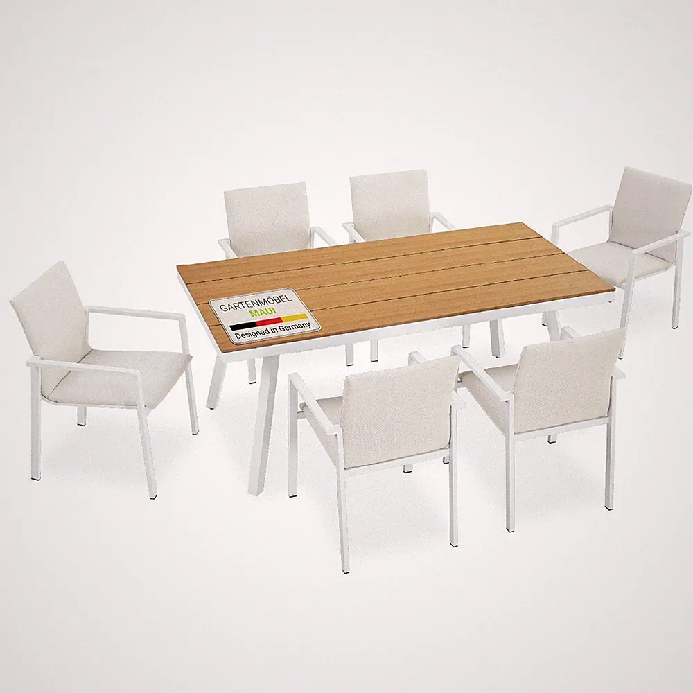 Gartenmöbel Set Tisch 6 Stühle Alu Polywood Terrassenmöbel Juskys Premium®