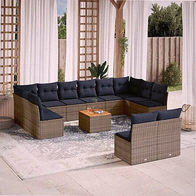 Gartenmöbel Sofa Garnitur Lounge Sitzgruppe Gartenset 13-tlg. Poly Rattan vidaXL