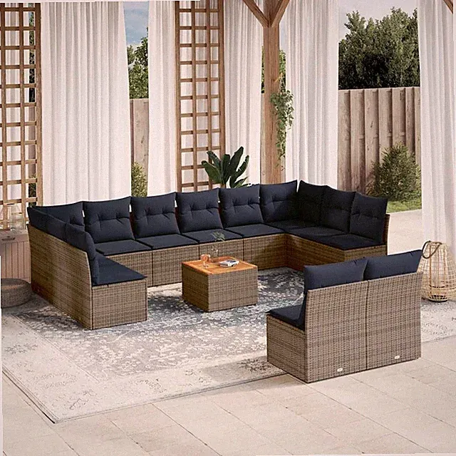 Gartenmöbel Sofa Garnitur Lounge Sitzgruppe Gartenset 13-tlg. Poly Rattan vidaXL