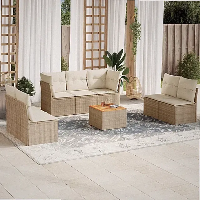 Gartenmöbel Sofa Garnitur Lounge Sitzgruppe Gartenset 8-tlg. Poly Rattan vidaXL