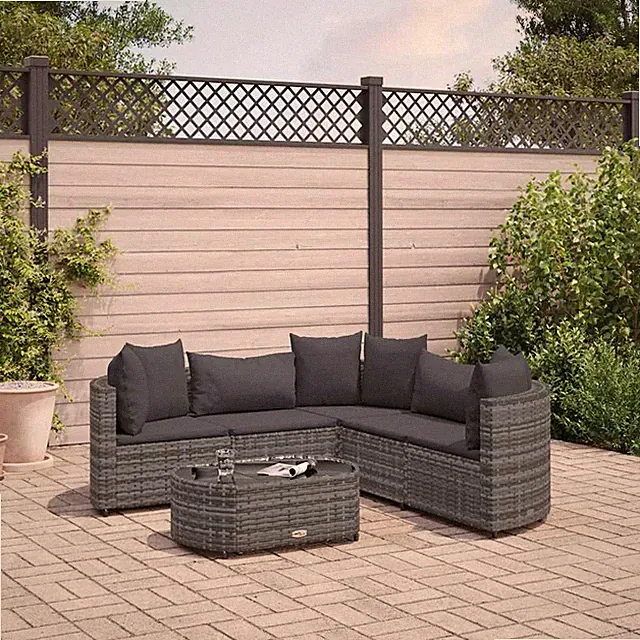 Gartenmöbel Sofa Garnitur Lounge Sitzgruppe mit Kissen Poly Rattan vidaXL