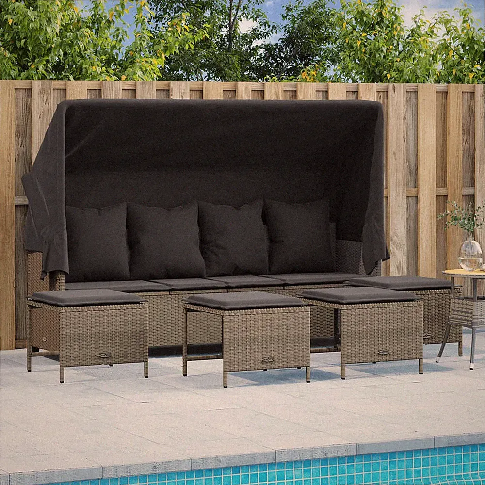 Gartenmöbel Sofa Garten Garnitur Sitzgruppe Lounge 5-tlg. Poly Rattan vidaXL