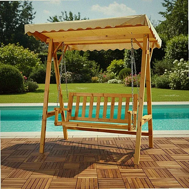 Gartenschaukel Hollywoodschaukel Hängeschaukel Holz Dach Schaukel Schaukelbank