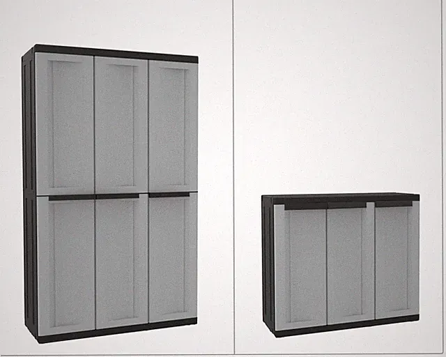 Gartenschrank Kunststoffschrank Spindschrank Haushaltsschrank Schrank 3 Türen