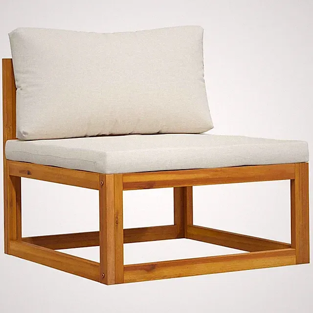 Gartensofa Massiv Holz gepolsterten Kissen Modular erweiterbar