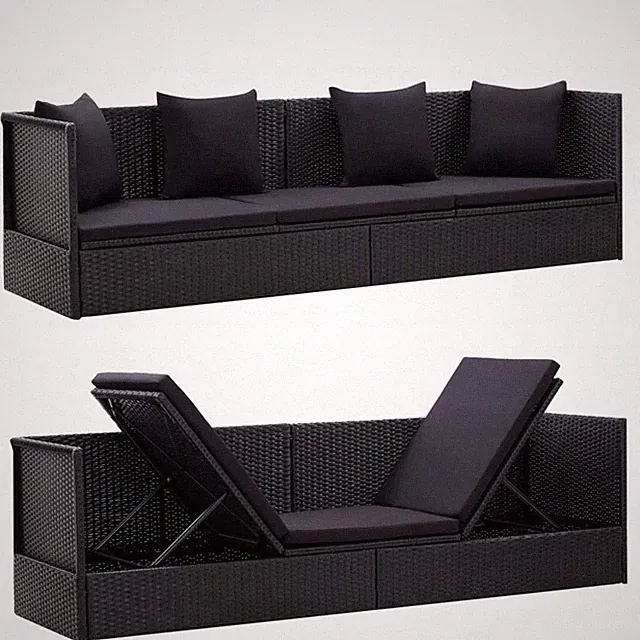 Gartensofa Poly-Rattan Garten-Lounge Möbel Sofa Garnitur Sitzgruppe Gartenmöbel