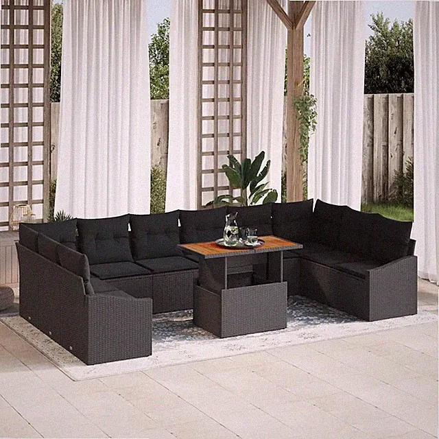 Gartensofa-set mit Kissen 11 Stk. Gartenmöbel Set Patio Essensemble vidaXL