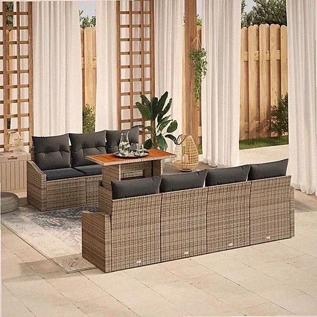 Gartensofa-set mit Kissen 8 stk. Garten-Esszimmer-Set Outdoormöbel vidaXL