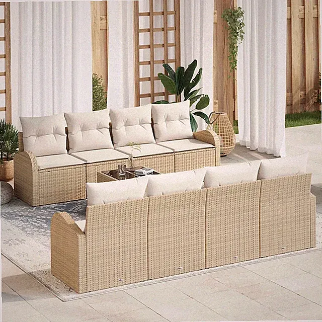 Gartensofa-set Poly-Rattan Gartenmöbel Set Modernes Terrassenset Couch vidaXL