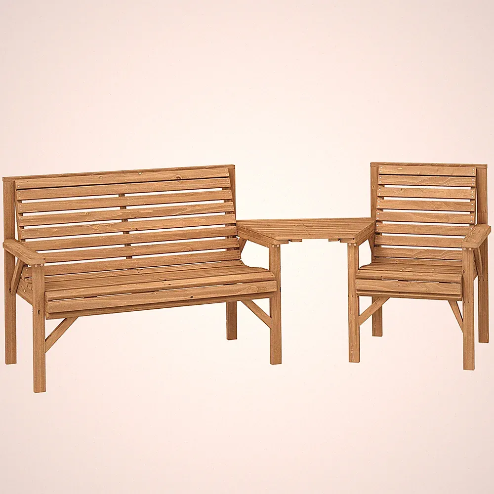 Gartenstühle 3er-Set Balkonmöbel Set mit Sonnenschirmloch Gartenstuhl Bank Tisch