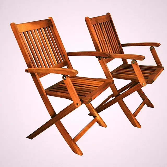 Gartenstuhl 2er Set, Gartensessel, Klappstuhl, Holz