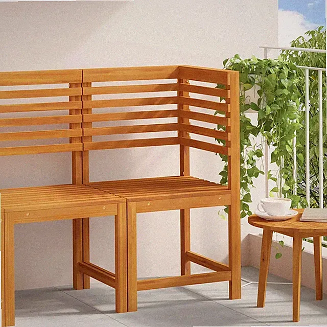 Gartenstuhl Braun Massivholz Akazie Sitz für Outdoor Moderner Stuhl vidaXL