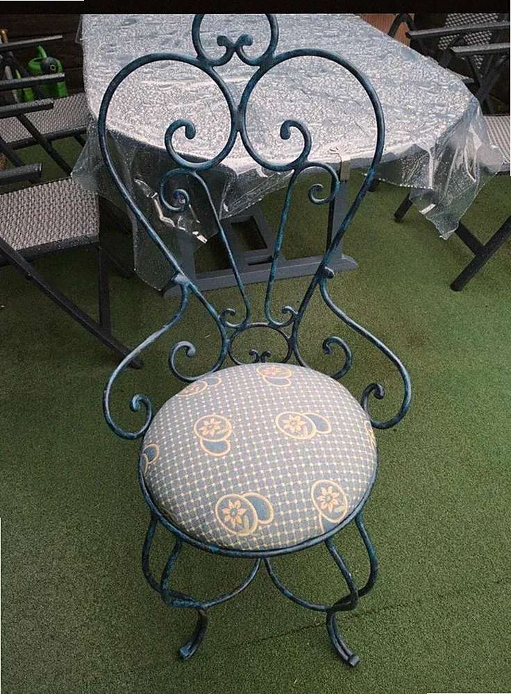 Gartenstuhl Eisen. Barock Stil Handarbeit