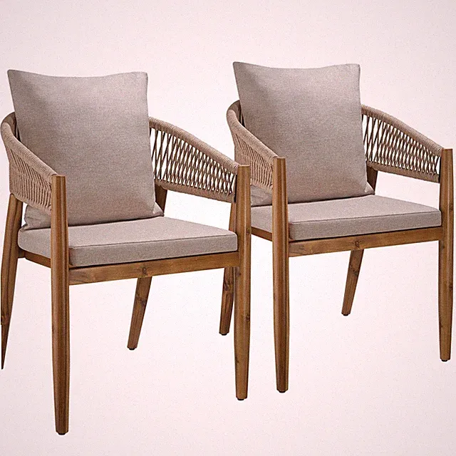 Gartenstuhl Manacor, Ropedesign Balkonstuhl Terrassenstuhl Sand B-Ware