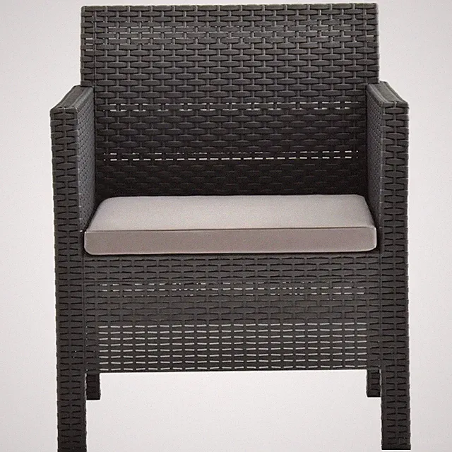 Gartenstuhl mit Kissen Anthrazit 63x65x76 cm PP Rattan