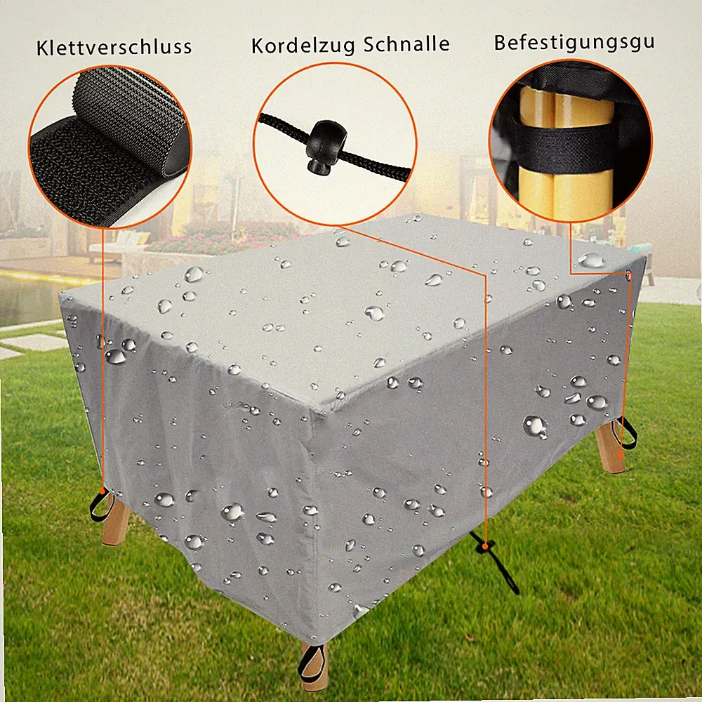 Gartentisch Abdeckung Schutzhülle Garnitur Sitzgruppen Gartenmöbel Abdeckplane.