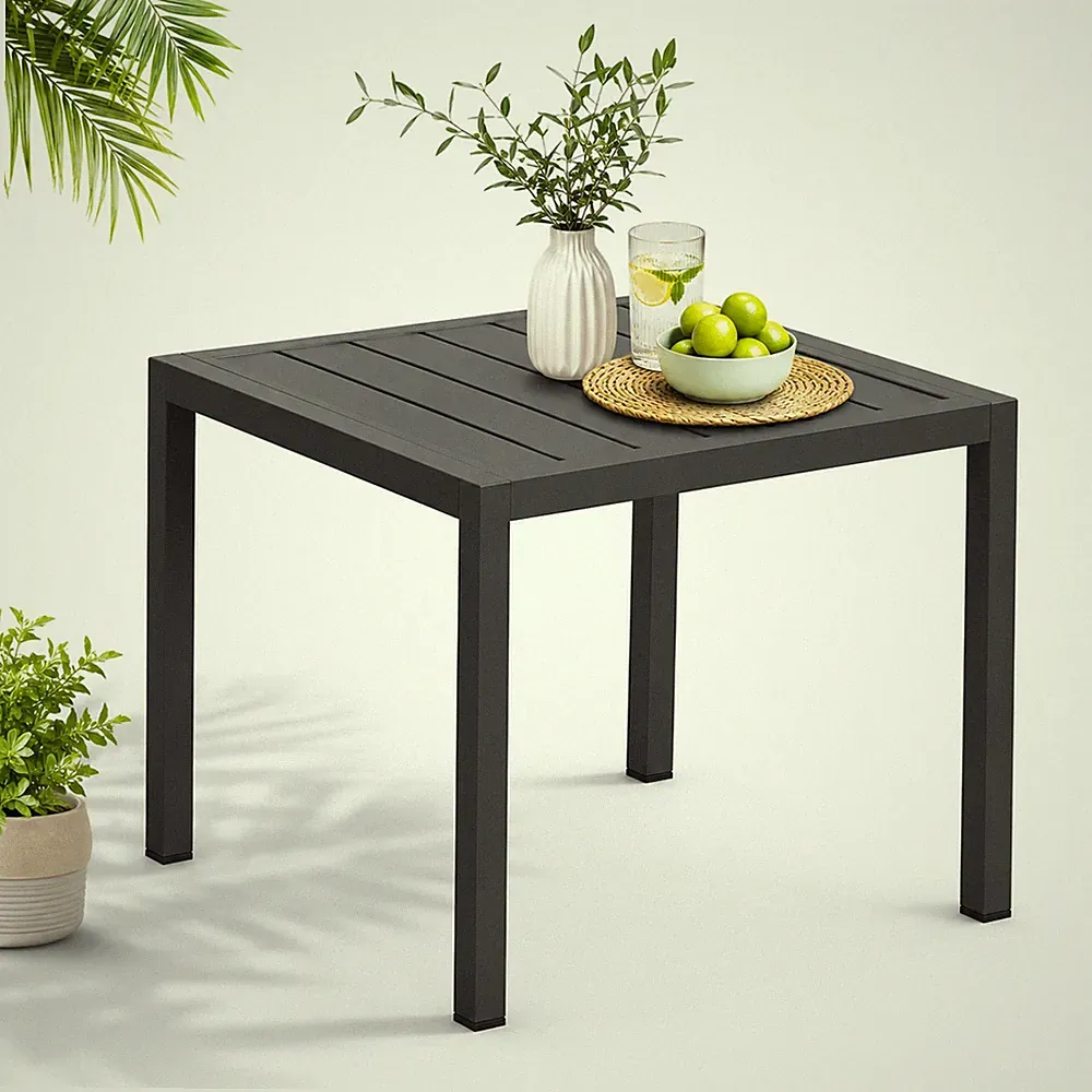 Gartentisch Aluminium Beistell Balkontisch rechteckig wetterfest Anthrazit