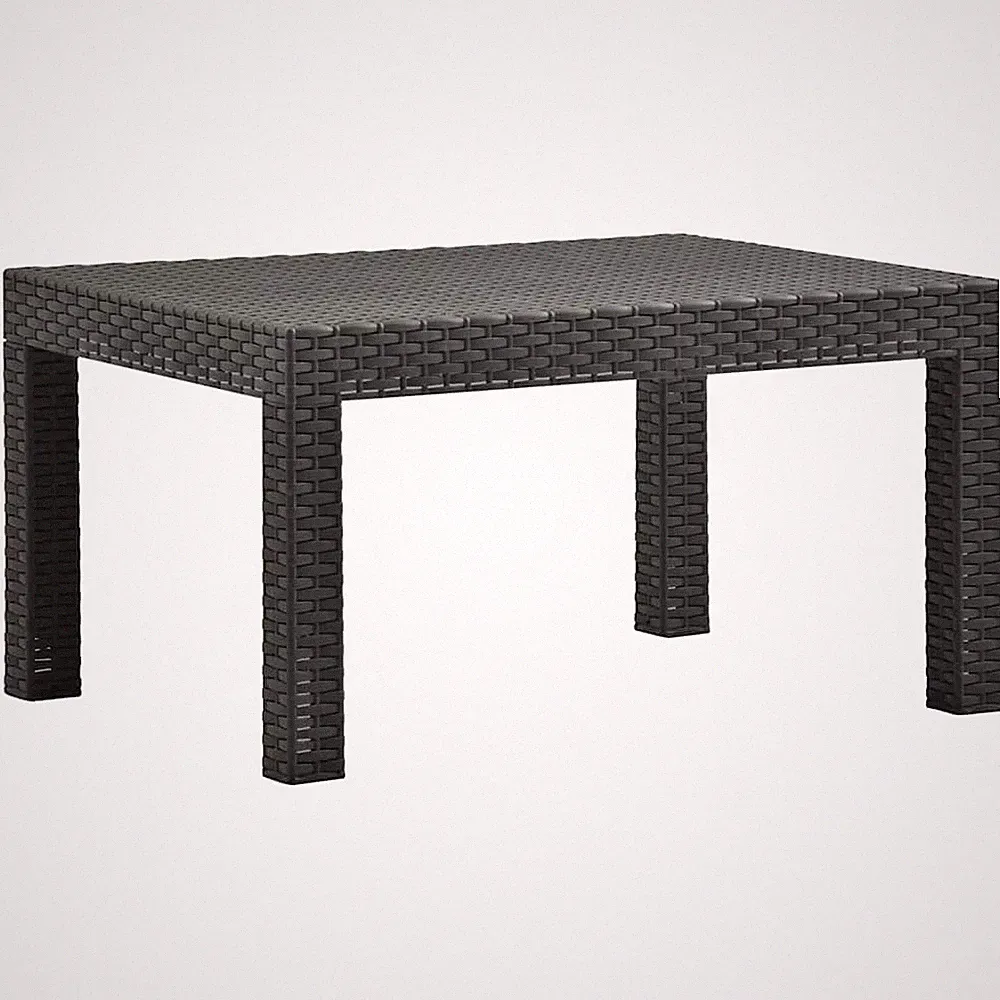 Gartentisch Anthrazit PP Rattan Couchtisch Beistelltisch Balkontisch vidaXL