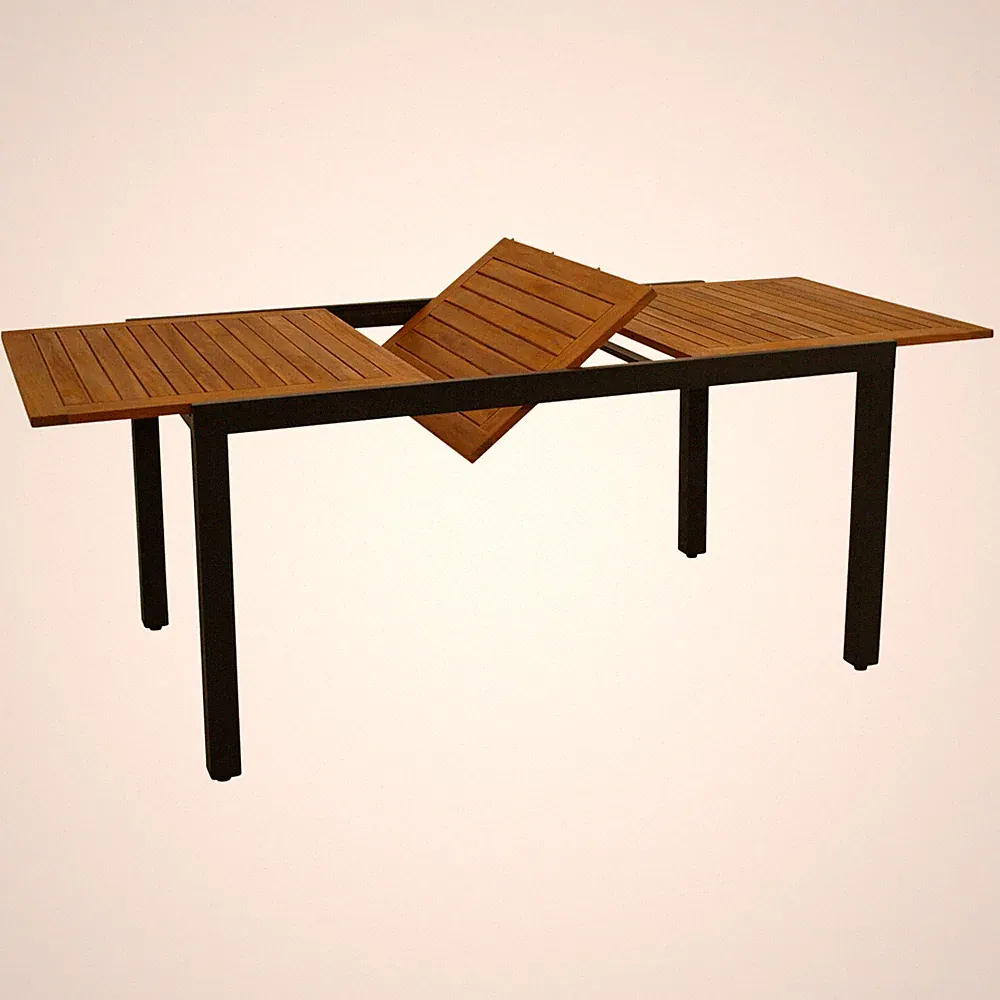Gartentisch Ausziehtisch Gartenmöbel Tisch Esstisch MILOS 150/200x90cm Alu Holz