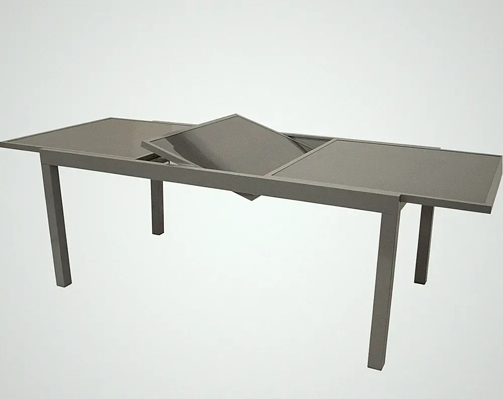 Gartentisch Ausziehtisch Gartenmöbel XXL Tisch Glastisch PISA Alu Glas 100x240cm