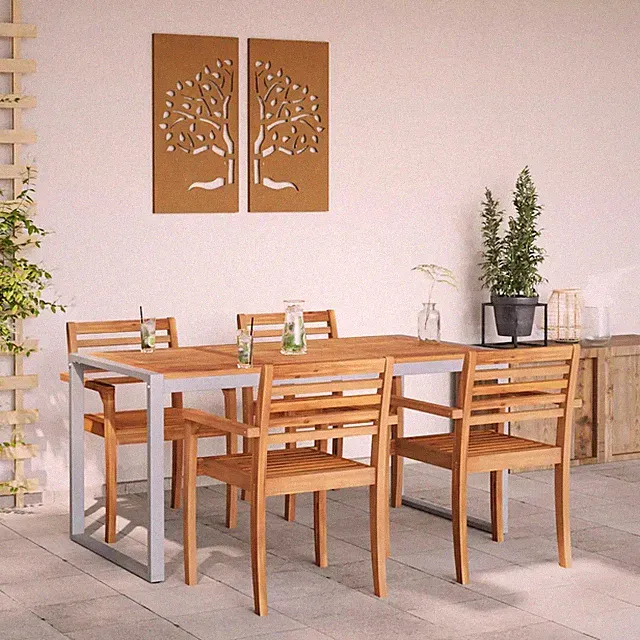 Gartentisch Beine in U-Form Esstisch Balkontisch Tisch Massivholz Akazie vidaXL