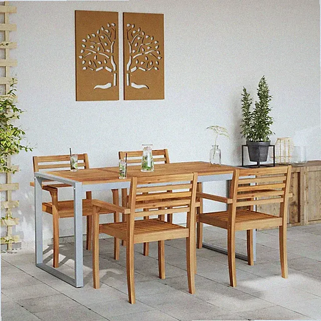 Gartentisch Beine in U-Form Esstisch Balkontisch Tisch Massivholz Akazie vidaXL