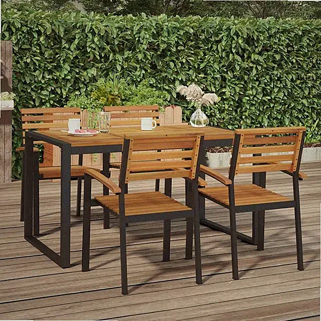 Gartentisch Beine in U-Form Esstisch Balkontisch Tisch Massivholz Akazie vidaXL