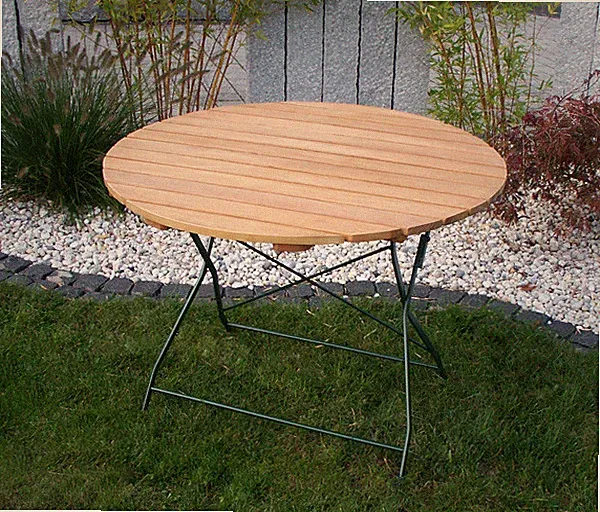 Gartentisch Biergartentisch Gartenmöbel Tisch klappbar BAD TÖLZ 100cm rund grün