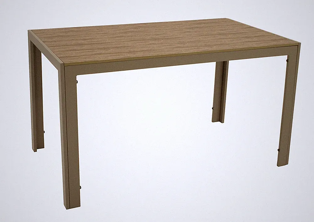 Gartentisch Esstisch Aluminiumtisch + Kunstholz SORANO 70x125cm champanger braun