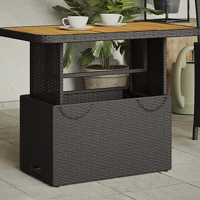 Gartentisch Esstisch Couchtisch Beistelltisch Akazienholz Poly Rattan vidaXL