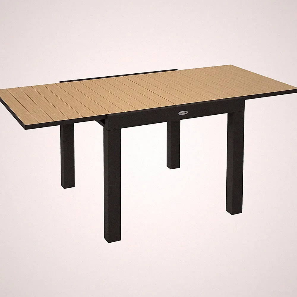 Gartentisch Esstisch für 6 Personen Erweiterbarer Terrassentisch Aluminium Gelb