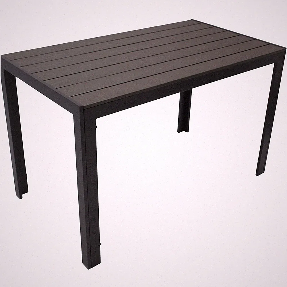 Gartentisch Esstisch Tisch SORANO Aluminium anthrazit, Kunstholz grau 70x125cm
