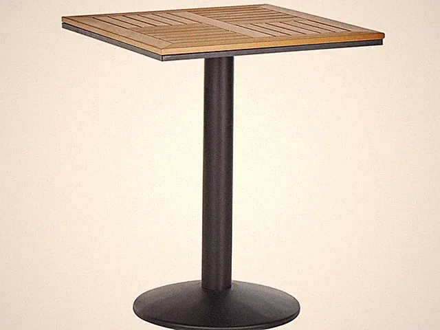 Gartentisch Kunstholz hellbraun quadratisch 60x60 cm Metallgestell Modern Palmi