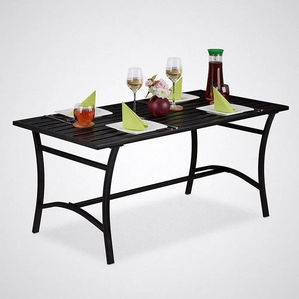 Gartentisch Metalltisch Terrassentisch Outdoor-Tisch pulverbeschichtet robust