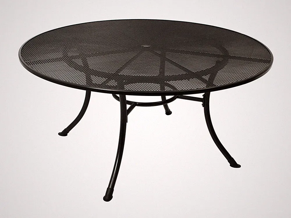 Gartentisch Metalltisch XL Gartenmöbel Tisch RIVO 150cm rund wetterfest grau