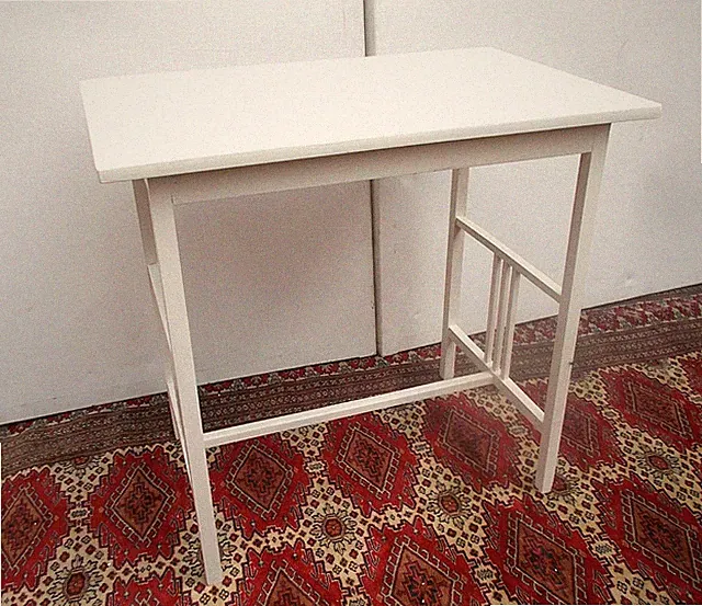 Gartentisch Schreibtisch Beistelltisch Shabby Chic Blumentisch weiß 76 x 50 (Lo)