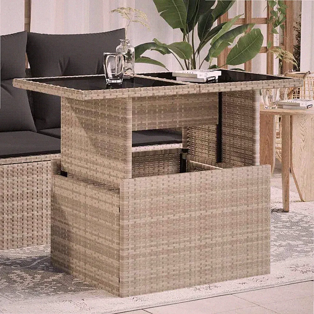 Gartentisch Tisch Esstisch Couchtisch Gartenmöbel Poly Rattan Akazienholz vidaXL