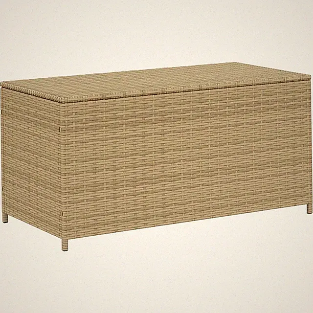 Gartentruhe Beige 190L Poly Rattan