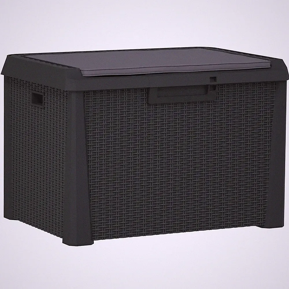 Gartentruhe mit Sitzkissen Anthrazit 125 L PP