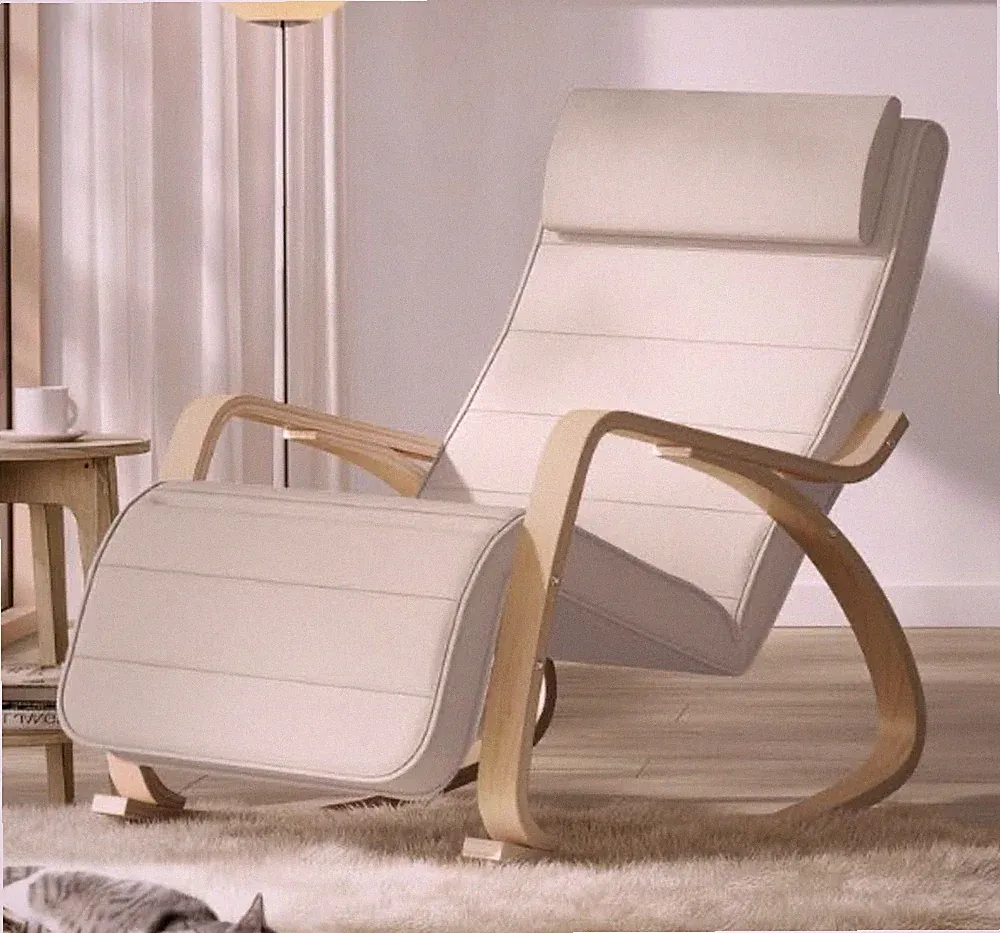 Gebraucht SONGMICS Schaukelstuhl mit Polster, Relax-Sessel aus Holz, ergonomisch