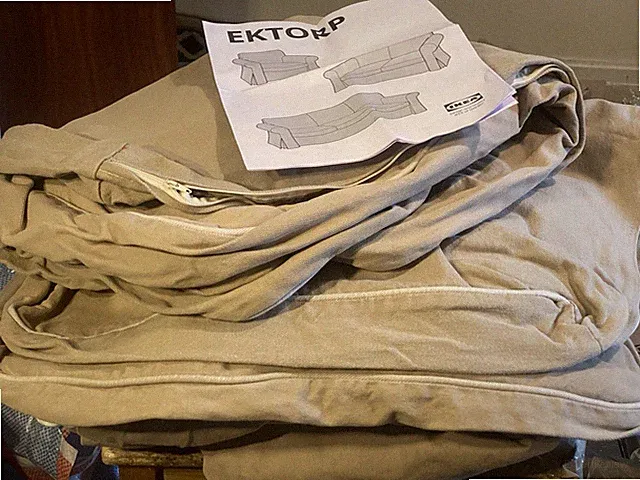 Gebrauchter Ikea EKTORP Bezug für 3-Sitzer Sofa, Vasta Beige / Denim, 003.316.57