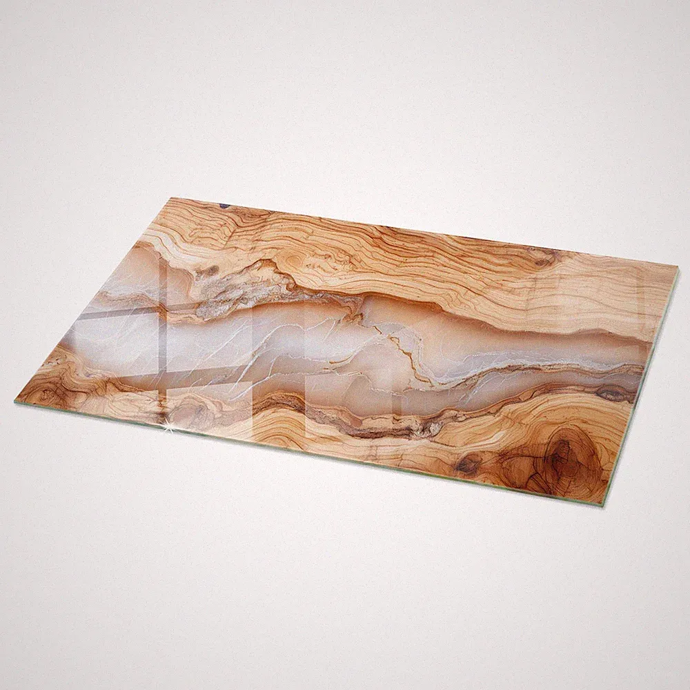 Gehärtet Glas Glastisch ESG Tischplatte Für Esstisch Naturholz mit Harz 140x70