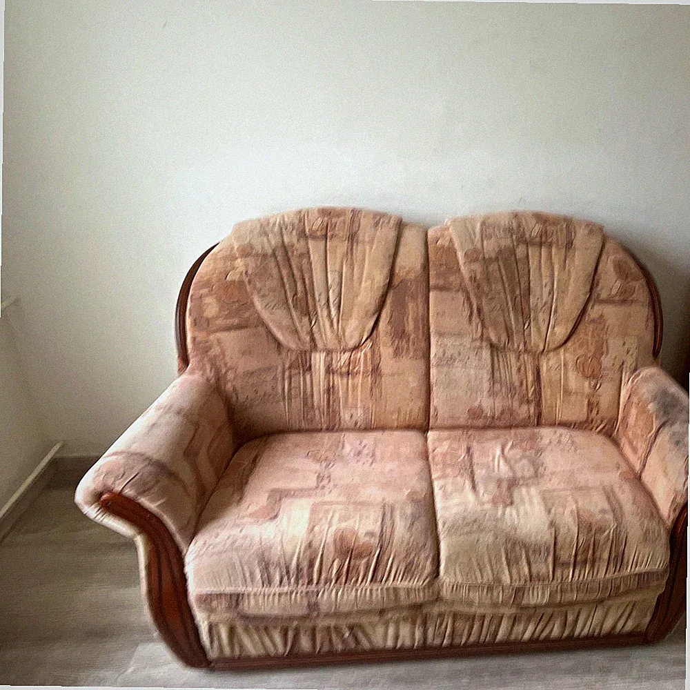 Gemustertes 2-Sitzer Sofa Beige/Braun, Polsterarm, B150xL200xH75 cm