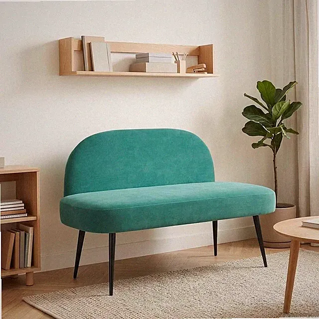Gepolsterte Bank mit Rückenlehne Sitzbank Modern Polstersofa für Wohnzimmer Neu