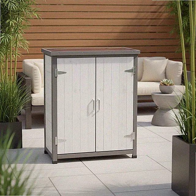 Gerätehaus Gartenschuppen Weiß Gartenschrank Geräteschrank Aufbewahrungsschrank