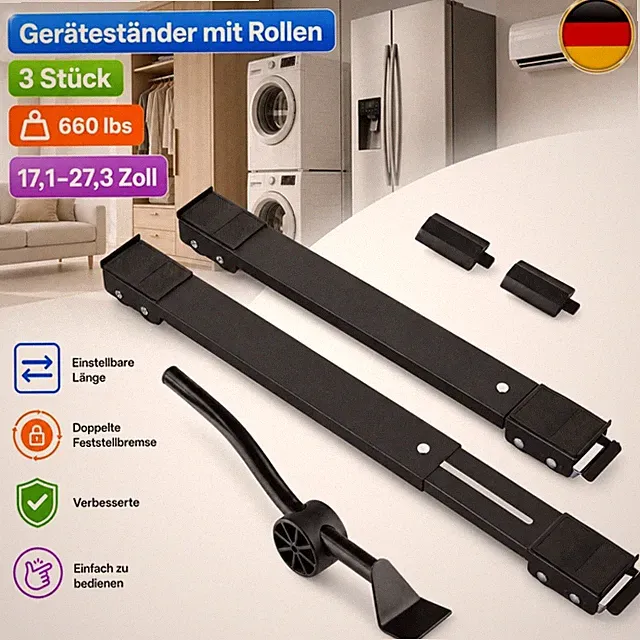 Geräterollen Verstellbar Untergestell Schwarz Schwerlast Waschmaschine Möbel