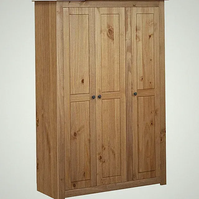 Geräumiger Kleiderschrank | Schlafzimmerschrank | Kiefernholz | 118x50x171,5 cm