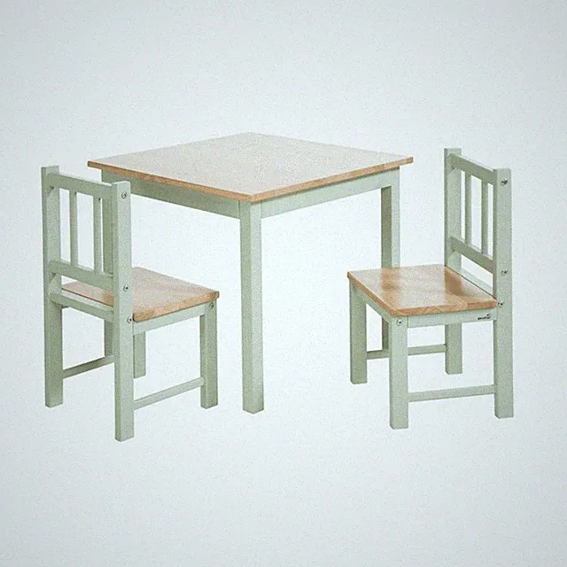 Geuther Sitzgruppe Activity Kinderstuhl Tisch Holz grün lackiert - Gut