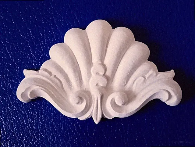 Gips Stuck Element "Muschel" Ornament Relief Stuckdekor Verzierung